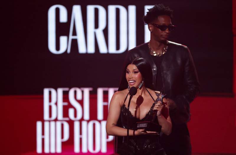 Image from: Cardi B sets BET Awards 2026 stage ablaze with 'Am I the Drama?' performance