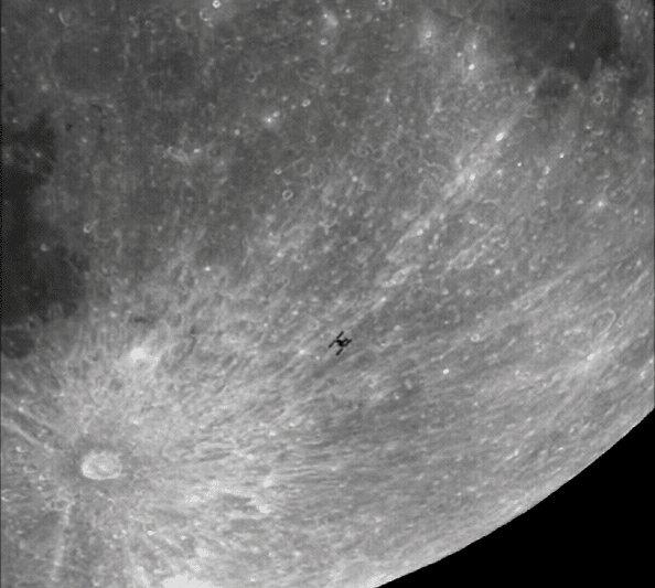 Image from: China’s Tiangong Space Station Crossed the Moon in Under One Second, and an Amateur Astronomer Captured It