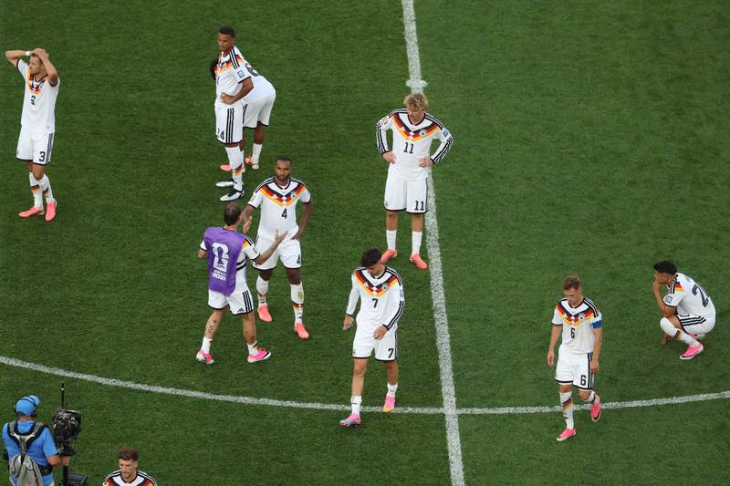 Image from: Dire Germany beaten on penalties by Paraguay after goal chalked off