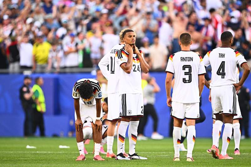 Image from: Dire Germany beaten on penalties by Paraguay after goal chalked off