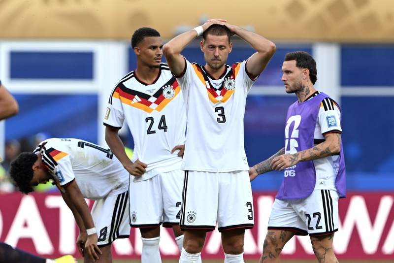 Image from: Dire Germany beaten on penalties by Paraguay after goal chalked off