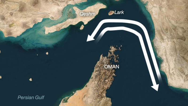 Image from: How ships are risking ‘safe’ passage through the Strait of Hormuz