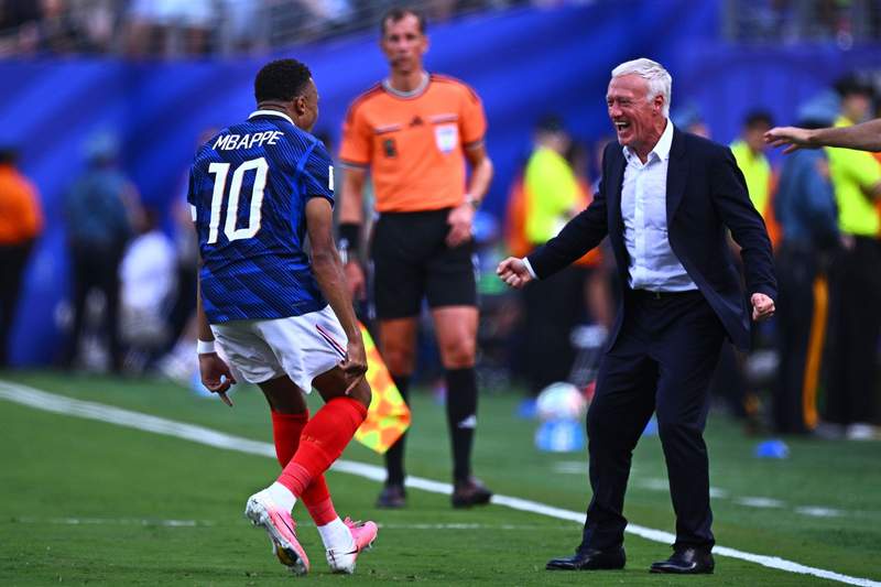 Image from: Mbappé scores brace as France overpower Sweden to reach last 16