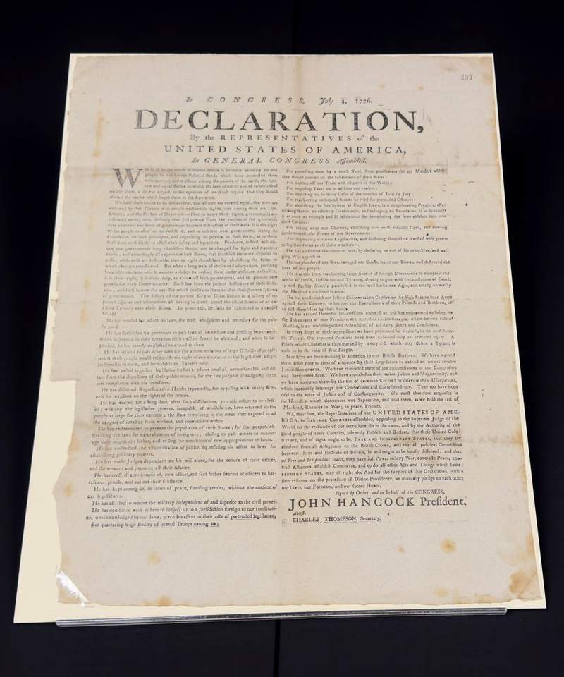 Image from: Retired Briton stumbles across copy of US Declaration of Independence in unexpected location