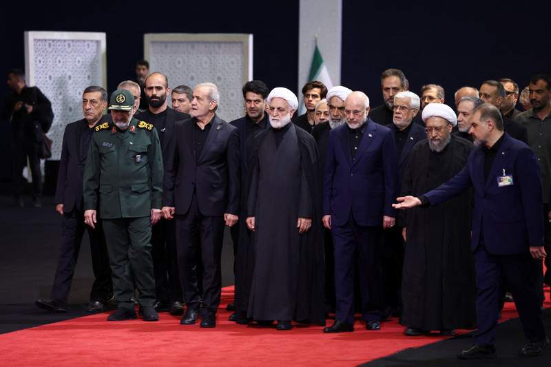 Image from: Iranian top brass comes together to pay last tributes to Ayatollah Ali Khamenei