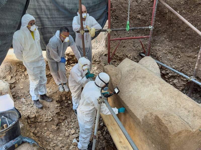 Image from: Archaeologists Uncover a Rare Five-Ton Sarcophagus in Croatia That Had Remained Sealed Underground for 1,500 Years