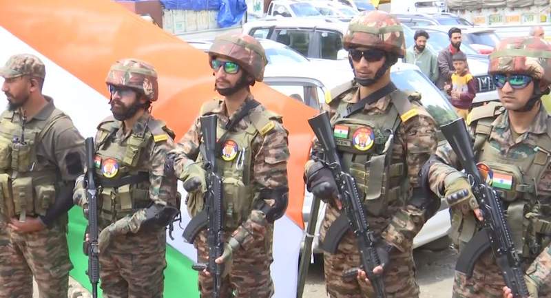 Image from: J-K: Chinar Corps dedicates High-Mast national flag at Chandanwari to nation