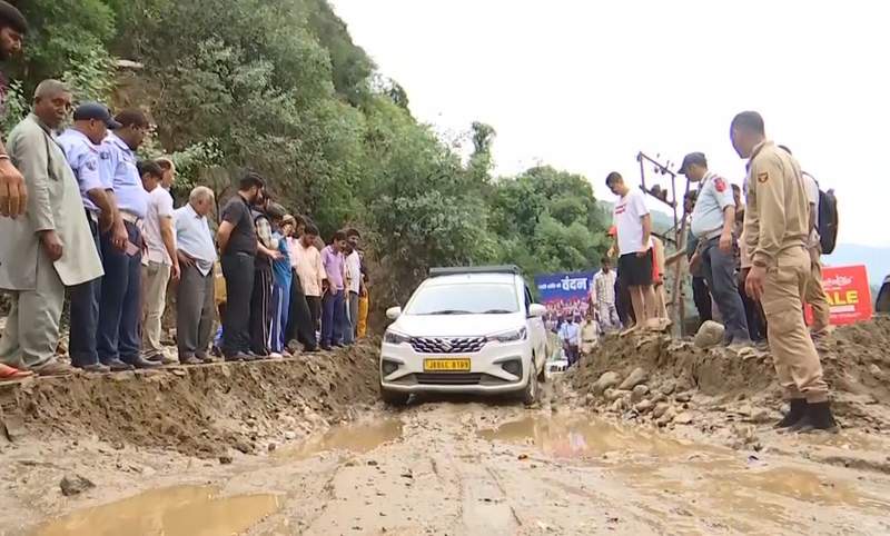 Image from: J-K: Flash floods disrupt Chenab Valley, NH-244 closed in Doda; Kwar hydel project damaged in Kishtwar