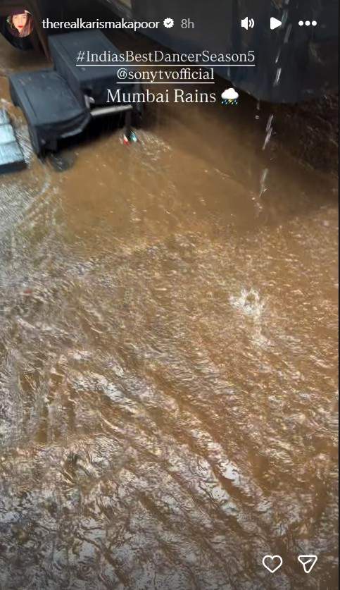 Image from: Mumbai rains: Karisma Kapoor shares pics of waterlogged 'India's Best Dancer 5' set