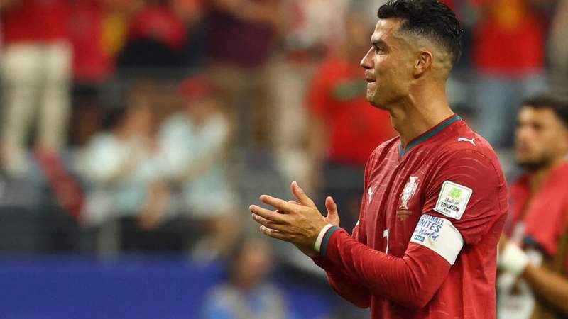 Image from: Merino strikes late as Spain edge Portugal, drawing curtain on Ronaldo's World Cup career