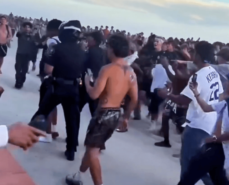 Image from: Chaos erupts on California beach as 400 arrested during 'TikTok takeover'