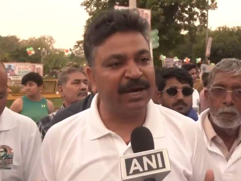 Image from: Rahul Gandhi flags off 'Run For Ambedkar, Run For Constitution' marathon in Delhi, alleges bid to undermine Constitution