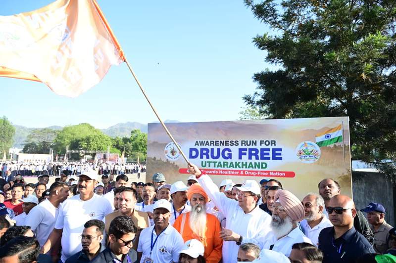 Image from: CM Pushkar Singh Dhami flags off awareness run in Haldwani, says 'Uttarakhand youth saying no to drugs'