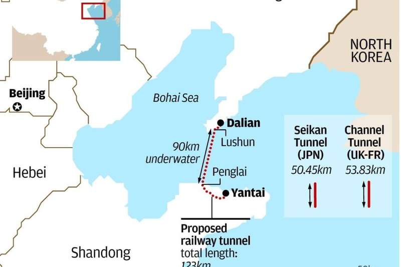 Image from: Massive 120 km Tunnel Planned for Underwater Bullet Train Project to Connect Two Major Cities in 40 Minutes