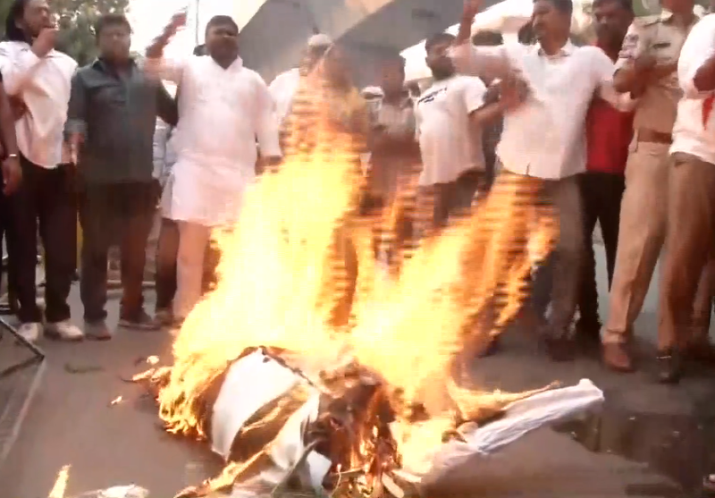 Image from: Telangana: Congress leaders protest against Tejasvi Surya's remarks in LS; demand action from Speaker Om Birla