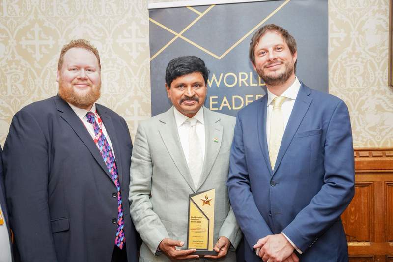 Image from: Former MP Santosh Kumar honoured as "Global Green Icon" at London Climate Conclave