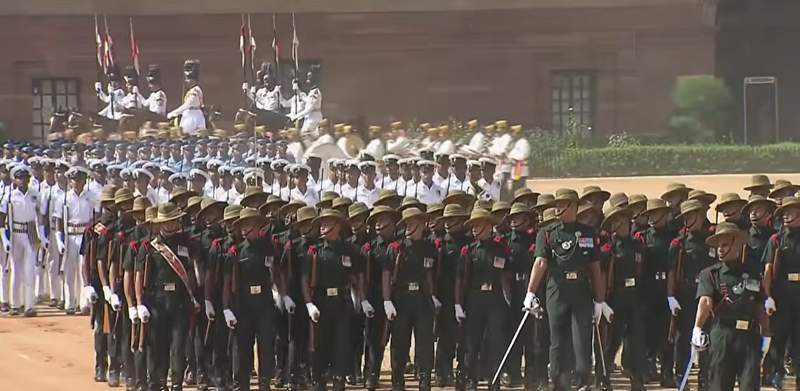 Image from: PM Modi attends ceremonial reception for South Korean President Lee Jae Myung at Rashtrapati Bhavan