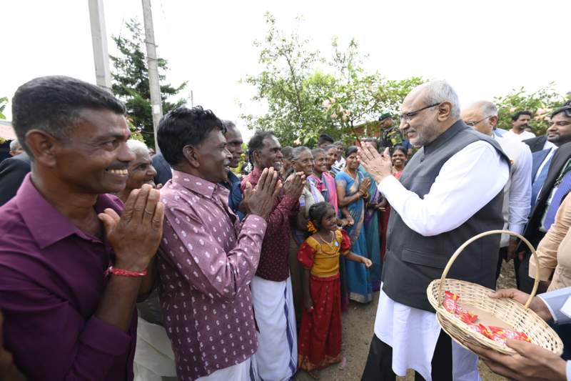 Image from: Vice President CP Radhakrishnan visits Nuwara Eliya to meet beneficiaries of Indian Housing Project