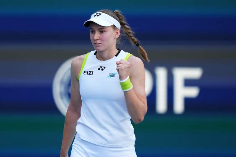 Image from: Elena Rybakina battles sticky Madrid Open conditions to edge tight opener