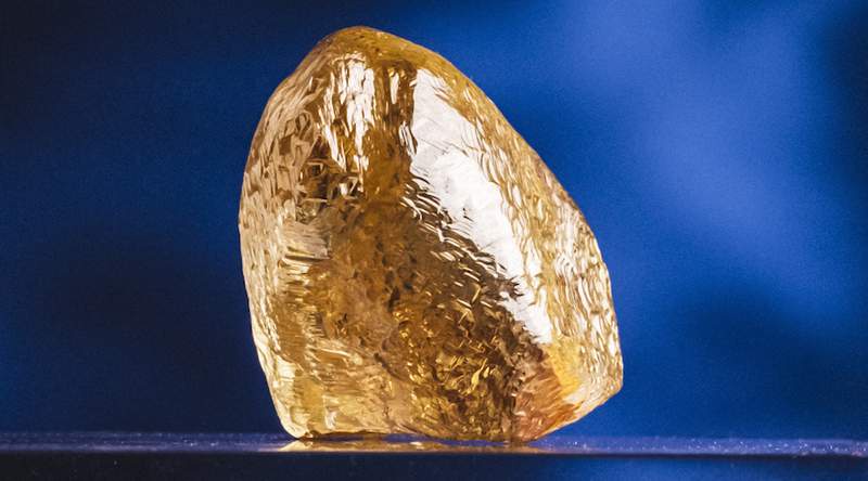 Image from: Buried for 2 Billion Years, Miners Pulled a Rare 158-Carat Yellow Diamond From the Arctic Worth Tens of Millions