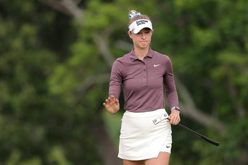 Image from: What Stacy Lewis said about Nelly Korda after entering the scoring tent on day two at The Chevron