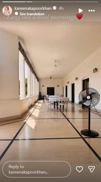 Image from: Inside Pataudi Palace: Kareena Kapoor soaks in 'lazy old-school mornings' with Taimur and Jehangir