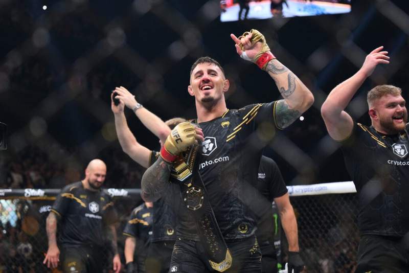 Image from: Through the haze: Tom Aspinall shares uplifting comeback news after eye exam
