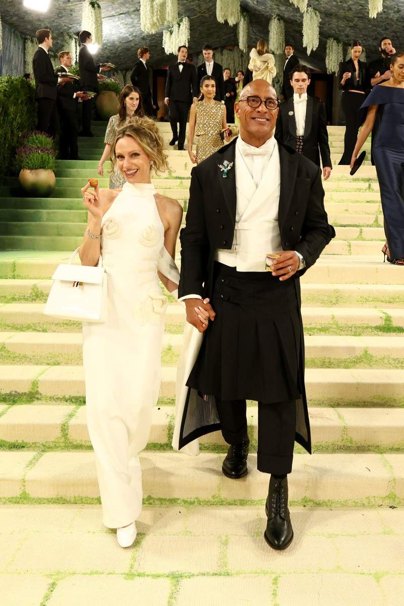 Image from: Dwayne Johnson dons a skirt as he divides fans with controversial Met Gala 2026 outfit choice