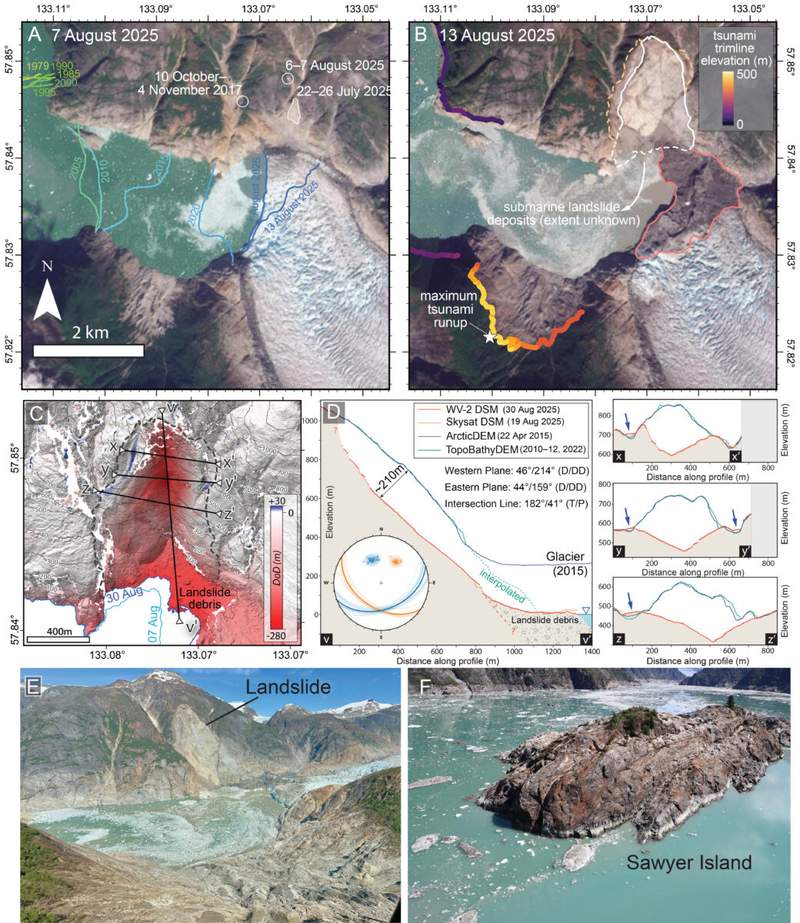 Image from: A Glacier Held Back a Mountain for Centuries, But When It Collapsed Without Warning, It Created a 481-Meter Tsunami Taller Than the Burj Khalifa
