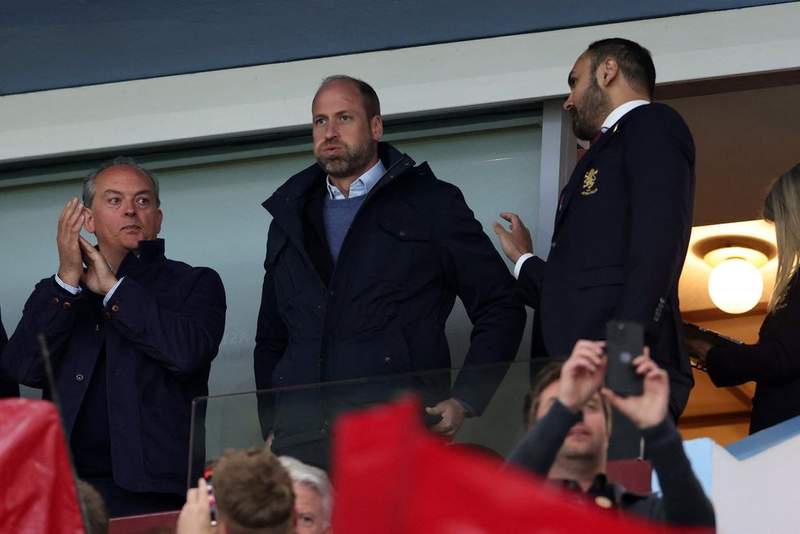 Image from: Prince William shows support for beloved Aston Villa in crunch European semi-final
