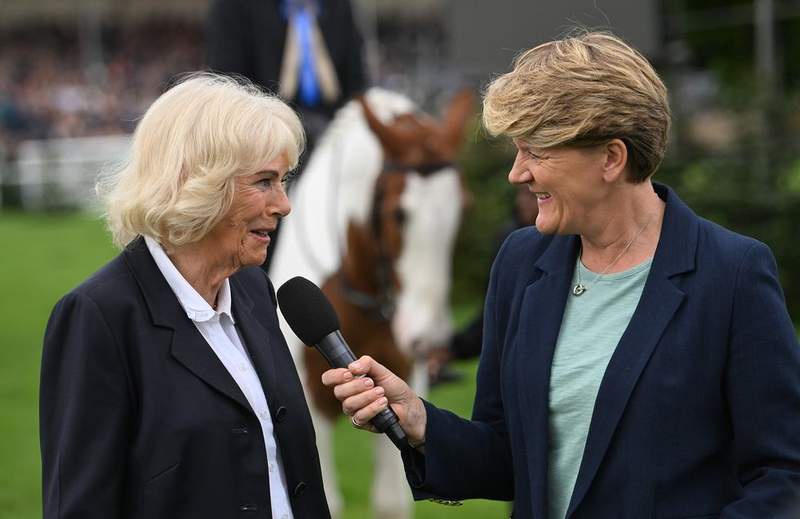 Image from: Queen Camilla reunites with ex-husband Andrew Parker Bowles at equestrian event