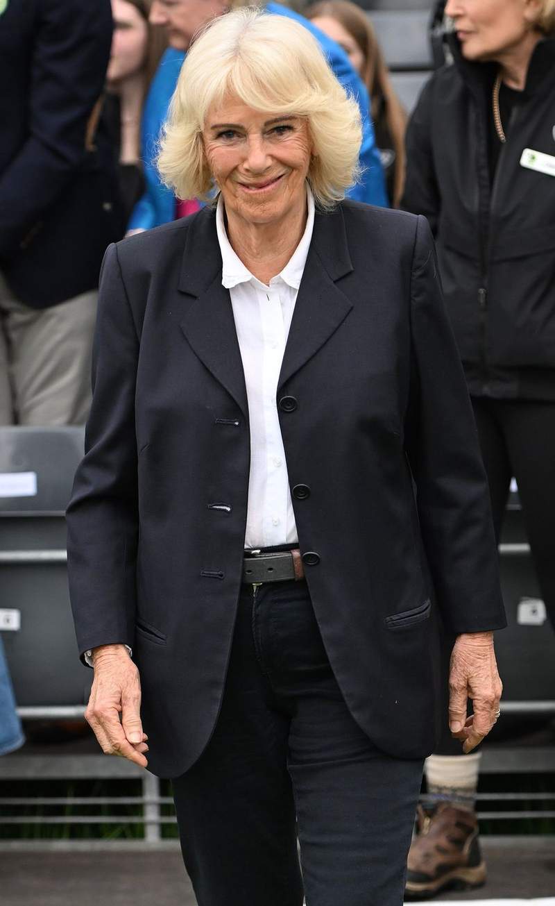 Image from: Queen Camilla reunites with ex-husband Andrew Parker Bowles at equestrian event