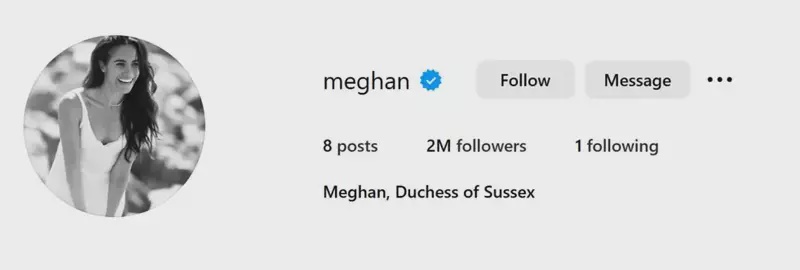 Image from: Meghan removes black and white profile picture on social media after 15 months