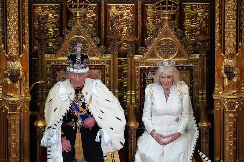 Image from: Queen Camilla wears historic State Diadem during King's Speech