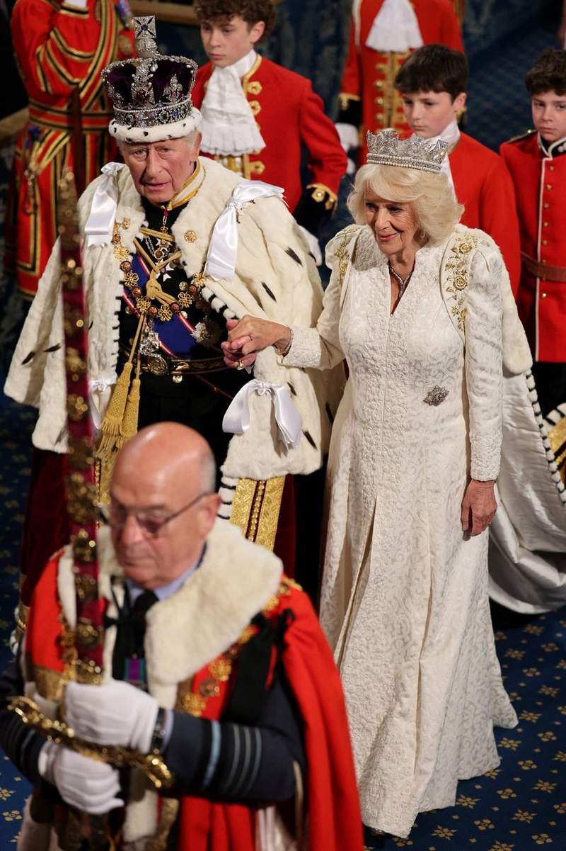 Image from: Queen Camilla wears historic State Diadem during King's Speech