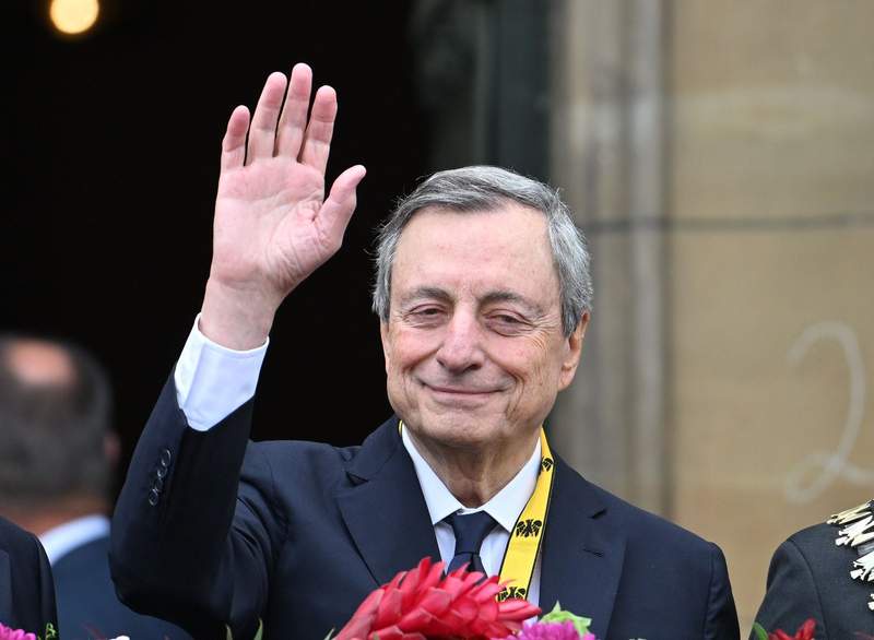 Image from: Merz hails 'Super Mario' Draghi as ex-ECB boss given Charlemagne Prize
