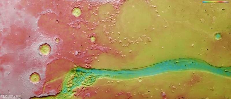 Image from: Mars Express Captures Strange Dark Remains of a 3.5-Billion-Year-Old Waterway on The Red Planet