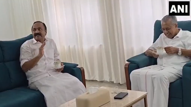 Image from: Chai, Charcha, Continuity: CM-designate Satheesan meets Pinarayi Vijayan, Ramesh Chennithala ahead of oath; pledges austerity