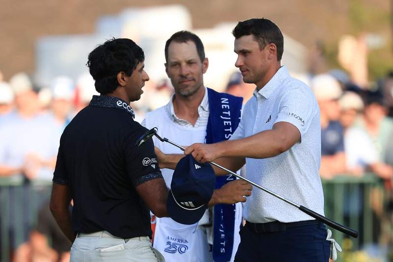 Image from: Ludvig Aberg says what it was really like to play with Aaron Rai on Sunday at Aronimink