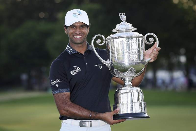 Image from: Aaron Rai makes emotional admission about wife after sensational PGA Championship win