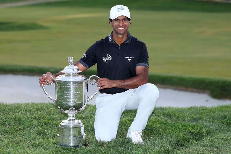 Image from: Aaron Rai makes emotional admission about wife after sensational PGA Championship win