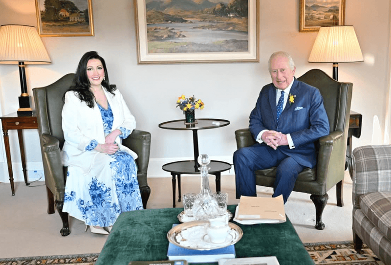 Image from: King Charles and Queen Camilla greet Northern Irish First Minister and Deputy