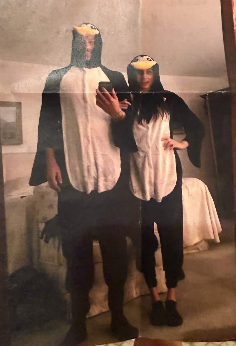 Image from: Harry presents penguin statues to Meghan eight years after royal wedding