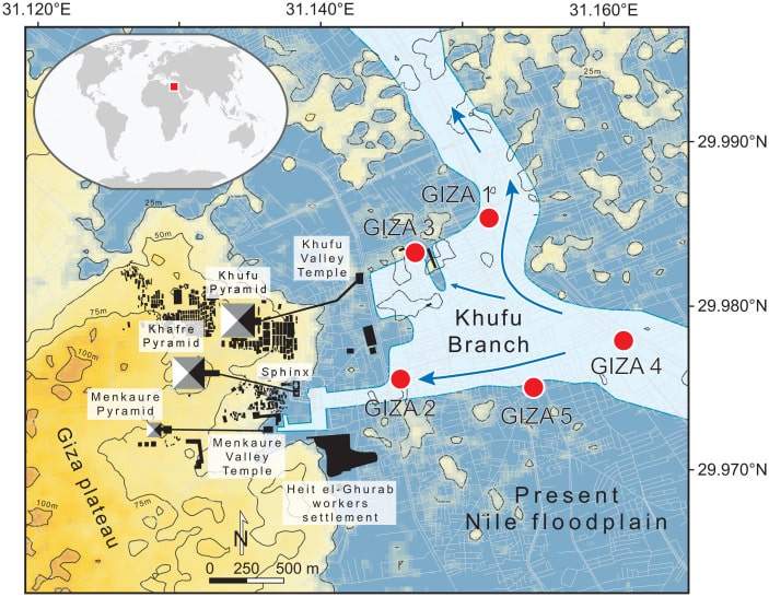 Image from: Scientists Found Fossil Pollen That Revealed a Hidden Nile Channel That Helped Build the Great Pyramid