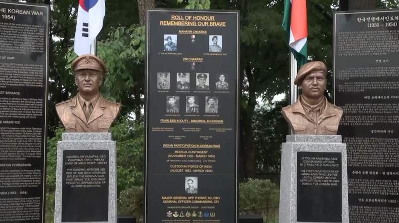 Image from: Rajnath Singh pays tribute to Indian Korean War veterans at Imjingak Peace Park