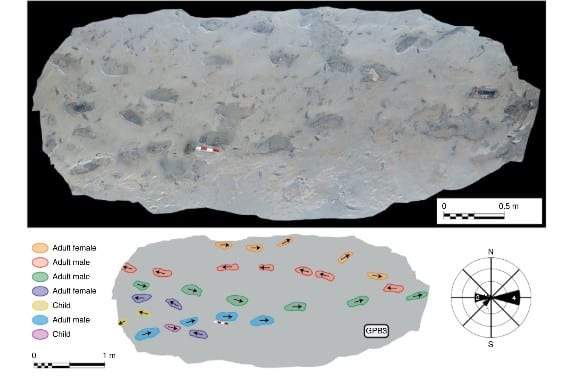 Image from: Archaeologists Uncover A Forgotten Superhighway Covered With 8,000-year-old Human And Animal Footprints Along The UK Coast