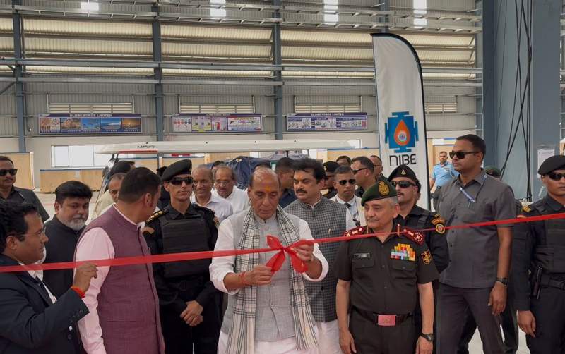 Image from: Defence Minister Rajnath Singh inaugurates NIBE facility in Shirdi, says "building fortress of self-reliance inspired by Shivaji Maharaj"