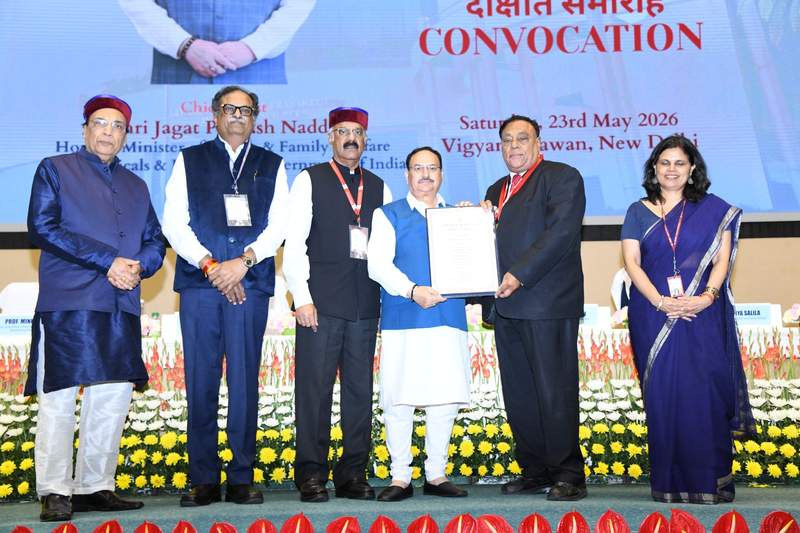 Image from: Union Health Minister JP Nadda addresses 23rd convocation ceremony of NBEMS in New Delhi
