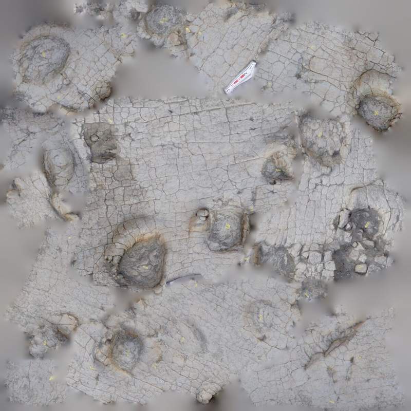 Image from: Giant Dinosaur Footprints in Mongolia Reveal a Lost Predator-And-Prey Scene Sealed Away for 120 Million Years