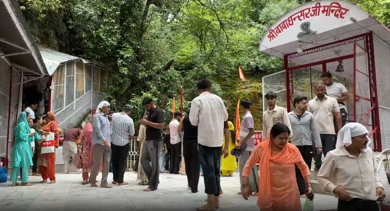 Image from: Devotees offer prayers at revered shrine of Baba Dhansar in Jammu and Kashmir's Reasi